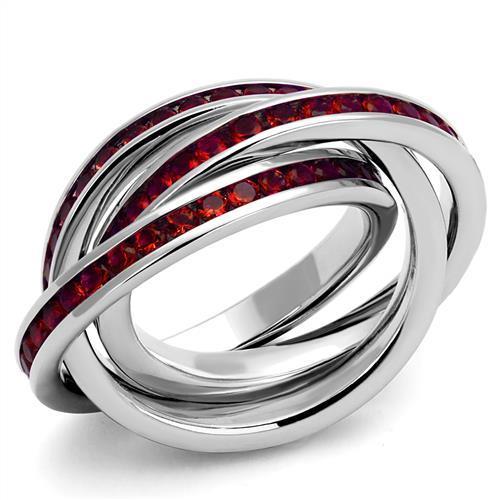 3W1333 - Rhodium Brass Ring with Synthetic Synthetic Glass in Siam-0