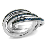 3W1334 - Rhodium Brass Ring with Synthetic Synthetic Glass in Montana-0