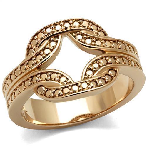 3W1336 - IP Rose Gold(Ion Plating) Brass Ring with AAA Grade CZ  in Metallic Light Gold-0
