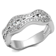 3W1345 - Rhodium Brass Ring with AAA Grade CZ  in Clear-0