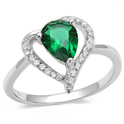 3W1384 - Rhodium 925 Sterling Silver Ring with Synthetic Synthetic Glass in Blue Zircon-0