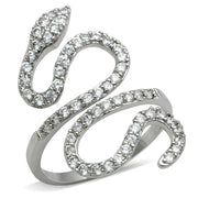 3W138 - Rhodium Brass Ring with AAA Grade CZ  in Clear-0