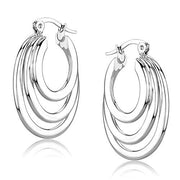 3W1394 - Rhodium Brass Earrings with No Stone-0