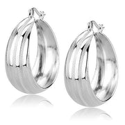 3W1396 - Rhodium Brass Earrings with No Stone-0