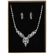 3W1418 - Rhodium Brass Jewelry Sets with AAA Grade CZ  in Clear-0