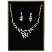 3W1420 - Rhodium Brass Jewelry Sets with AAA Grade CZ  in Clear-0