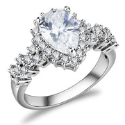 3W1442 - Rhodium Brass Ring with AAA Grade CZ  in Clear-0