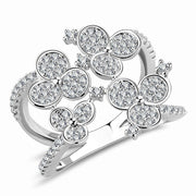 3W1447 - Rhodium Brass Ring with AAA Grade CZ  in Clear-0