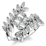 3W1457 - Rhodium Brass Ring with AAA Grade CZ  in Clear-0