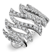 3W1467 - Rhodium Brass Ring with AAA Grade CZ  in Clear-0