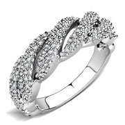 3W1468 - Rhodium Brass Ring with AAA Grade CZ  in Clear-0