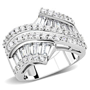 3W1501 - Rhodium Brass Ring with AAA Grade CZ  in Clear-0