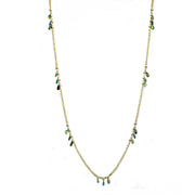 3W1537 - Gold Brass Necklace with Synthetic Jade in Emerald-0