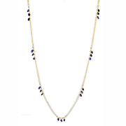 3W1538 - Gold Brass Necklace with Semi-Precious Amethyst Crystal in Amethyst-0