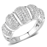 3W1540 - Rhodium Brass Ring with AAA Grade CZ  in Clear-0