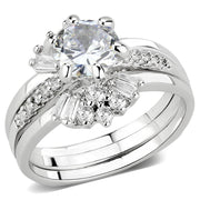 3W1558 - Rhodium Brass Ring with AAA Grade CZ  in Clear-0