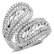 3W1582 - Rhodium Brass Ring with AAA Grade CZ  in Clear-0