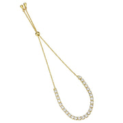 3W1647 - Gold Brass Bracelet with AAA Grade CZ in Clear-0
