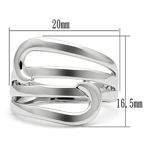 3W164 - Rhodium Brass Ring with No Stone-1