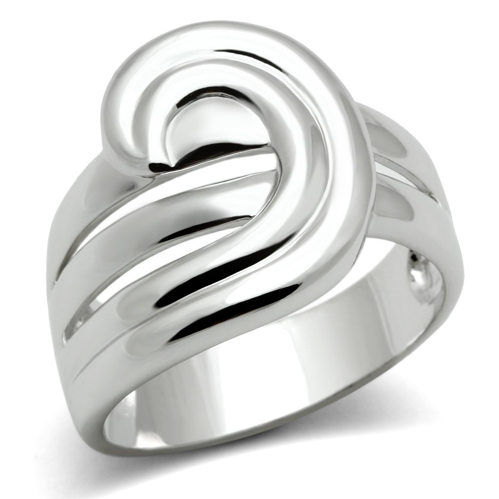 3W165 - Rhodium Brass Ring with No Stone-0