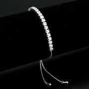 3W1667 - Rhodium Brass Bracelet with AAA Grade CZ in Clear-0