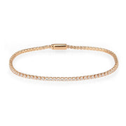 3W1684 - Rose Gold Brass Bracelet with AAA Grade CZ in Clear-0