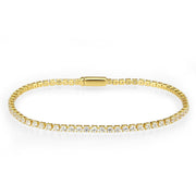 3W1686 - Gold Brass Bracelet with AAA Grade CZ in Clear-0
