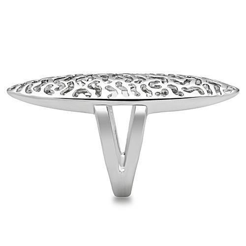 3W169 - Rhodium Brass Ring with No Stone-3