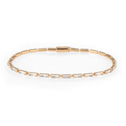 3W1708 - Rose Gold Brass Bracelet with AAA Grade CZ in Clear-0