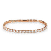 3W1720 - Rose Gold Brass Bracelet with AAA Grade CZ in Clear-0