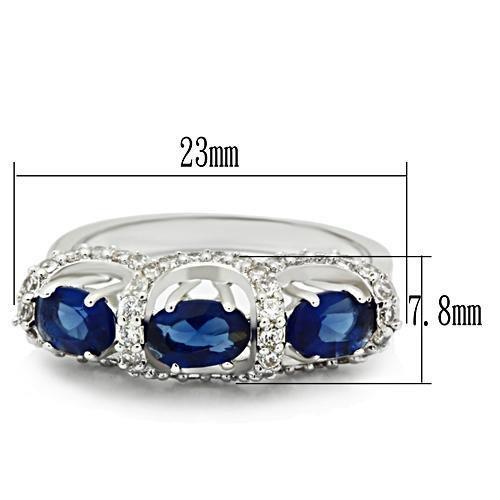 3W172 - Rhodium Brass Ring with Synthetic Synthetic Glass in Montana-1