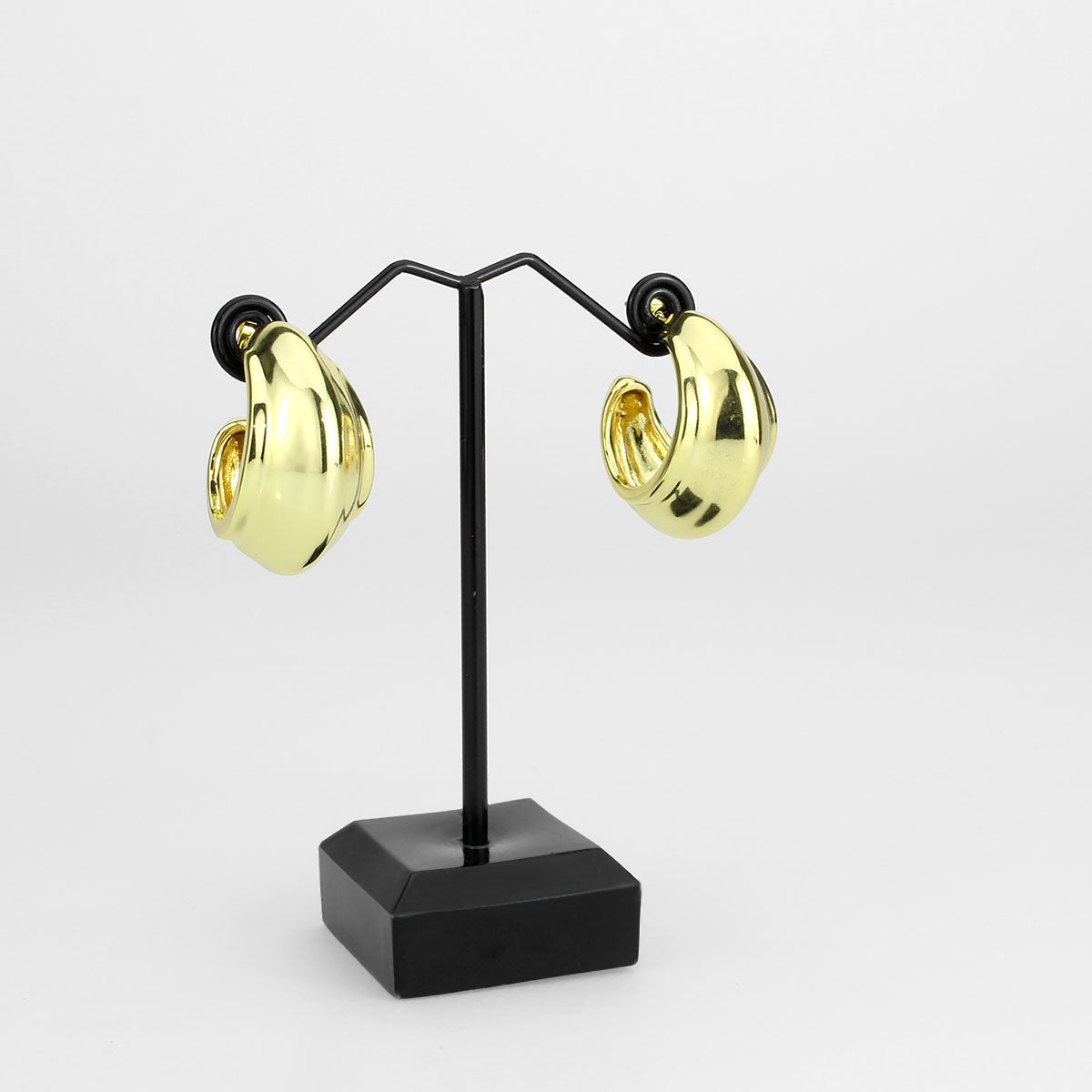 3W1739G - Flash Gold Brass Earring with NoStone in No Stone-2