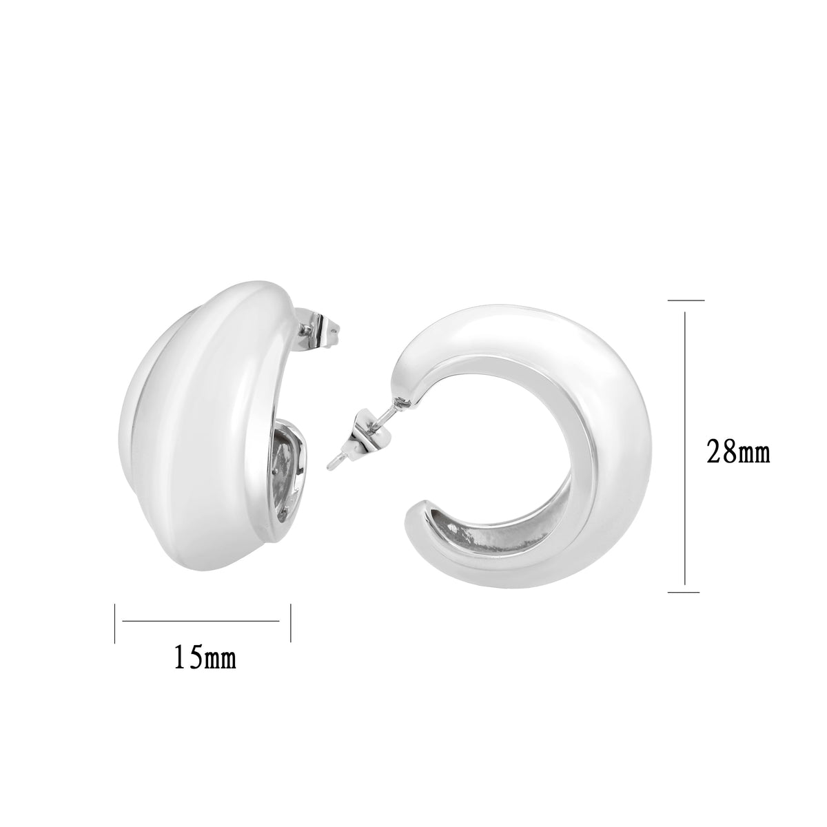 3W1739 - Imitation Rhodium Brass Earring with NoStone in No Stone-1