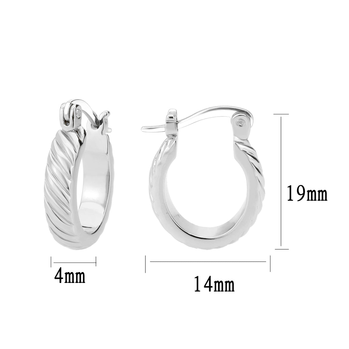 3W1745 - Imitation Rhodium Brass Earring with NoStone in No Stone-1