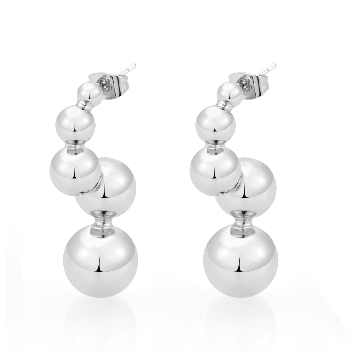 3W1752 - Imitation Rhodium Brass Earring with NoStone in No Stone-0