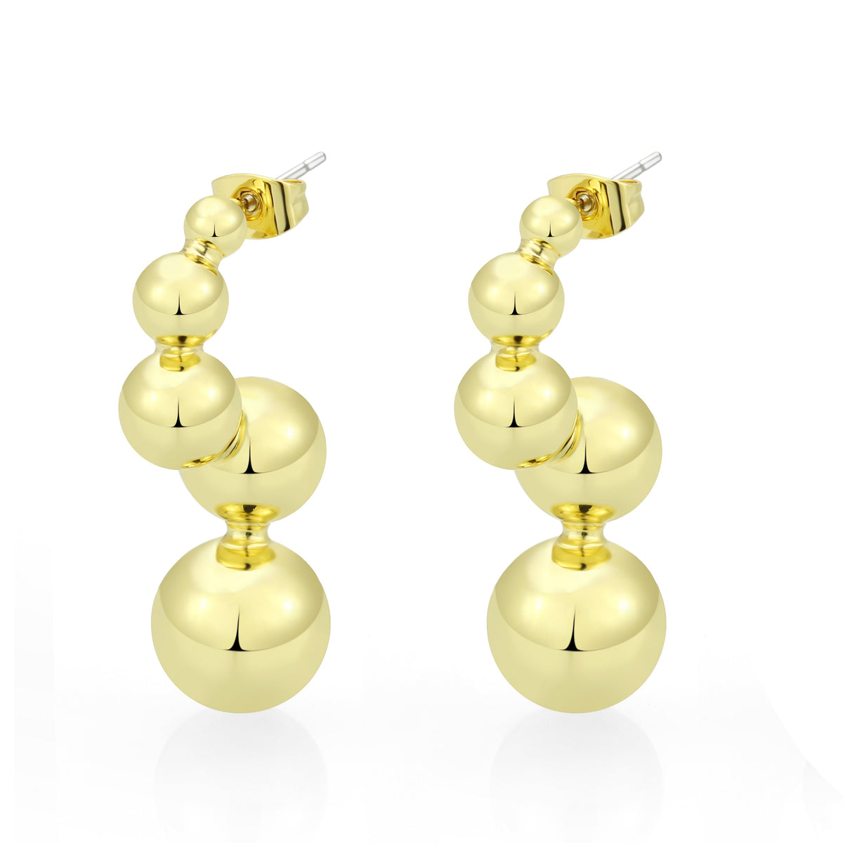3W1752G - Flash Gold Brass Earring with NoStone in No Stone-0
