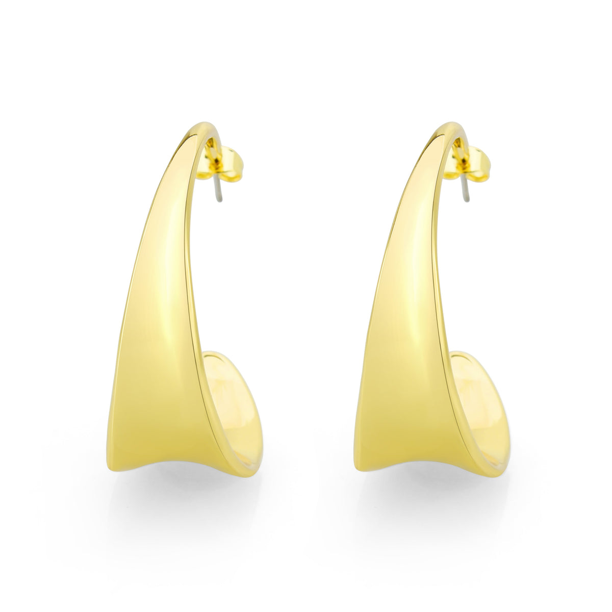 3W1755G - Flash Gold Brass Earring with NoStone in No Stone-1