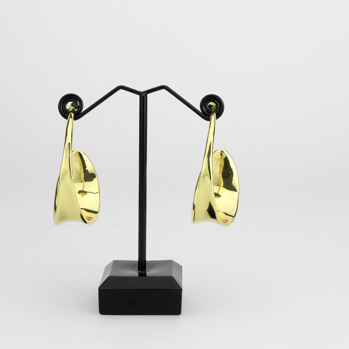 3W1755G - Flash Gold Brass Earring with NoStone in No Stone-2