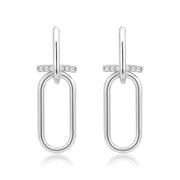 3W1763 - Imitation Rhodium Brass Earring with AAA Grade CZ in Clear-0