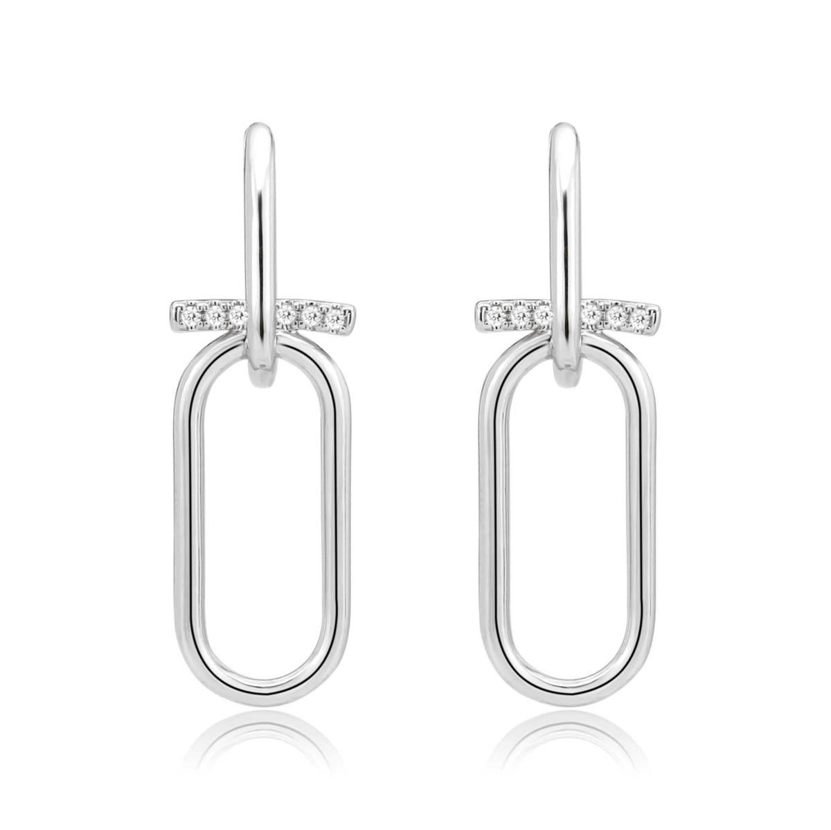 3W1763 - Imitation Rhodium Brass Earring with AAA Grade CZ in Clear-0