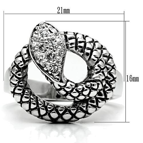3W183 - Rhodium Brass Ring with Top Grade Crystal  in Clear-1