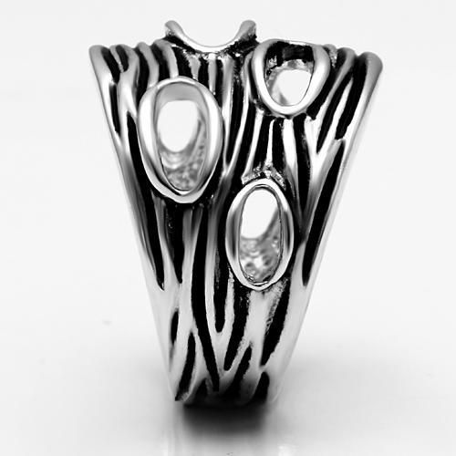 3W188 - Rhodium Brass Ring with No Stone-3