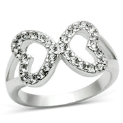 3W189 - Rhodium Brass Ring with Top Grade Crystal  in Clear-0