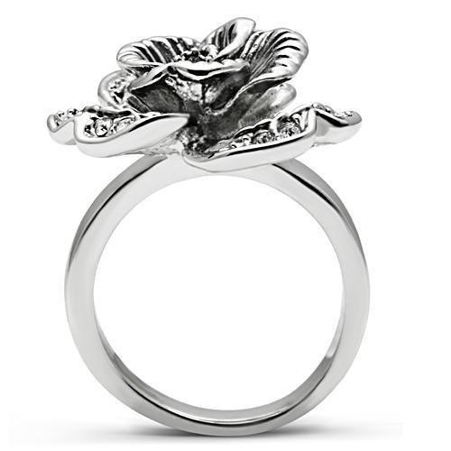 3W198 - Rhodium Brass Ring with Top Grade Crystal  in Clear-2