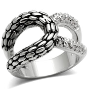 3W202 - Rhodium Brass Ring with AAA Grade CZ  in Clear-0