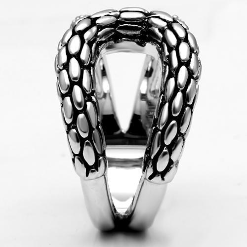 3W202 - Rhodium Brass Ring with AAA Grade CZ  in Clear-3