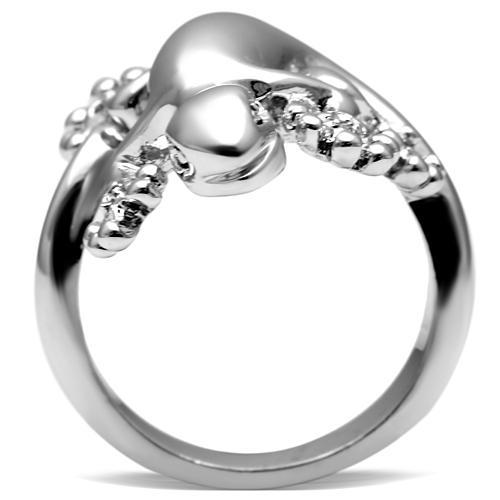 3W207 - Rhodium Brass Ring with AAA Grade CZ  in Black Diamond-2
