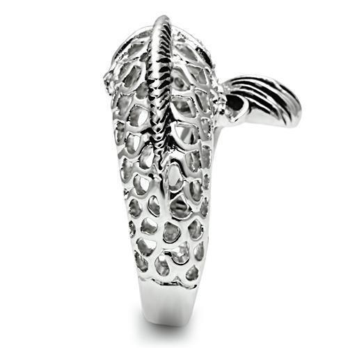 3W234 - Rhodium Brass Ring with AAA Grade CZ  in Champagne-3