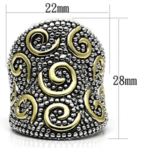 3W243 - Reverse Two-Tone Brass Ring with No Stone-1