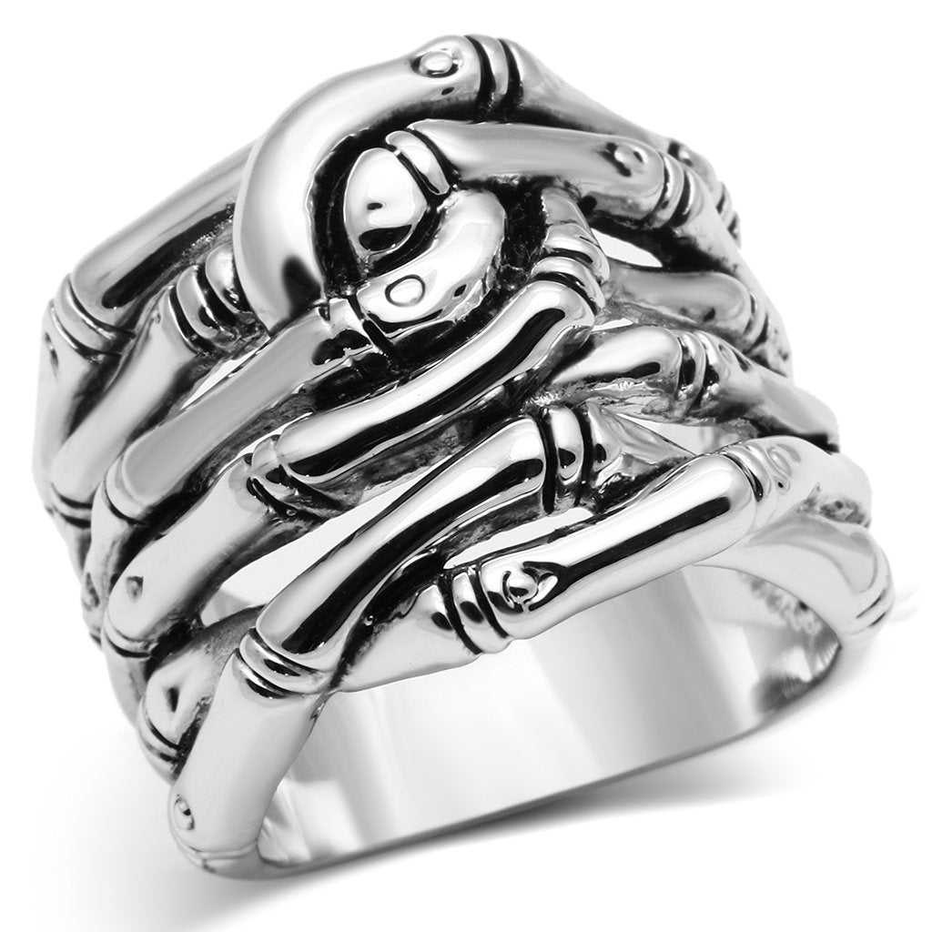 3W253 - Rhodium Brass Ring with No Stone-0